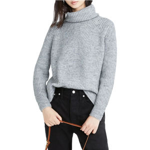 Madewell Donegal Mercer Turtleneck Sweater Gray M
